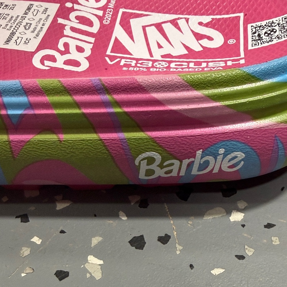 Vans Barbie Vibrant Slide Sandals - Pink, Green, Blue - Picture 4 of 7